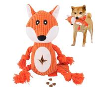 Fox Jouet en peluche pour chien - Jouet interactif en peluche à mâcher, respirant, multi-usage, accessoire de jeu pour chiots et chats de petite et moyenne taille pour s'amuser, s'entraîner
