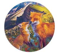 Fox Kiss Puzzles pour Adultes Puzzle 1000 pièces Jeux éducatifs Jigsaw Rond Profitez de Jeux pour Adultes (67,5 x 67,5) 1000 pièces