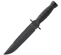 Fox-Knives COUTEAU FIXE FOX DEFENDER ACIER INOXYDABLE N690co LAME TOP SHEILD, MANCHE FRN NOIR FX-689