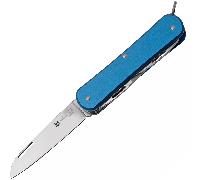 Fox-Knives FOX VULPIS COUTEAU PLIANT ACIER INOXYDABLE N690co LAME POLIE, MANCHE EN ALUMINIUM BLEU CI