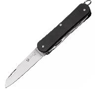 Fox-Knives FOX VULPIS COUTEAU PLIANT ACIER INOXYDABLE N690co LAME POLIE, MANCHE EN ALUMINIUM NOIR FX