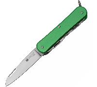Fox-Knives FOX VULPIS COUTEAU PLIANT ACIER INOXYDABLE N690co LAME POLIE, MANCHE EN ALUMINIUM VERT OD