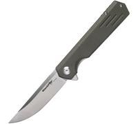 Fox Knives Revolver D2 Lame Satinée Lisse, Manches Micarta Vert OD BF-740 OD