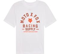 FOX Local Racer T-Shirt Femme, Blanc/Orange, Taille L