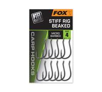 Fox Lot de 10 hameçons de pêche à la carpe à bec rigide - Taille 4 - Crochets de pêche à la carpe pour présentations pop-up telles que Chod, charnière, rigide, multi-bas de ligne et bas de ligne en D