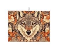 Fox Maple Leaf Grand tapis égouttoir en microfibre réutilisable lavable pour accessoire de cuisine 45,7 x 61 cm