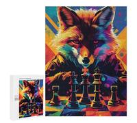 Fox Master Chess Game Art Puzzle 1000 Pièces Educa Jouet en Bois Cadeau Unique Décoration Intérieure Jeu Éducatif Challenge Toy Adultes Et Enfants À Partir De 14 Ans 500 PCS