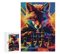 Fox Master Chess Game Art Puzzle 1000 Pièces Educa Jouet en Bois Cadeau Unique Décoration Intérieure Jeu Éducatif Challenge Toy Adultes Et Enfants À Partir De 14 Ans 300 PCS