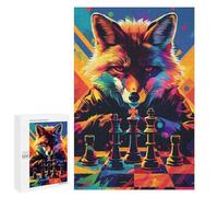 Fox Master Chess Game Art Puzzle 1000 Pièces Educa Jouet en Bois Cadeau Unique Décoration Intérieure Jeu Éducatif Challenge Toy Adultes Et Enfants À Partir De 14 Ans 1000 PCS