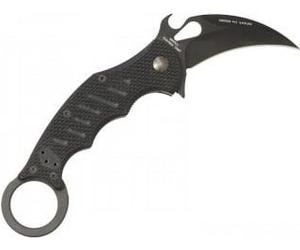 FOX MINI KARAMBIT, COUTEAU PLIANT, LAME N690, MANCHE NOIR G10