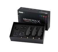 Fox Mini Micron X 4 Tige Ensemble / Carpe Pêche Morsure Alarme & Récepteur /