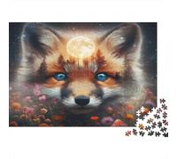 Fox Moon Forêt Coffret Puzzle 1000 Pièces Papier Écologique pour Seniors Passionnés, Puzzle Anti-Stress, Loisir De Voyage, Cadeau De Noël Populaire pour Seniors 38x26cm/1000pcs