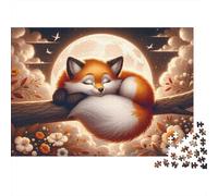 Fox Moonlit Dreams Puzzle 1000 Pièces Educa Jouet en Bois Cadeau Unique De l'art De La Décoration Jeu Éducatif Challenge Toy pour Adultes Et Enfants À Partir De 12 Ans 38x26cm/1000pcs