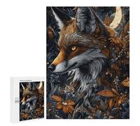 Fox Moonlit Garden Art Print Puzzle 1000 Pièces Educa Jouet en Bois Cadeau Unique Décoration Intérieure Jeu Éducatif Challenge Toy Adultes Et Enfants À Partir De 14 Ans 500 PCS