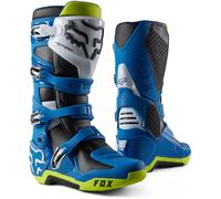 FOX Motion Bottes de motocross, bleu/jaune, Taille 5