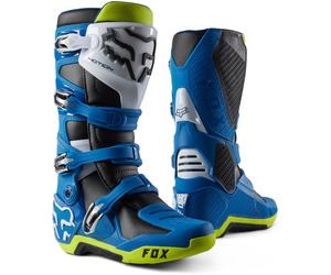 FOX Motion Bottes de motocross, bleu/jaune, Taille 5