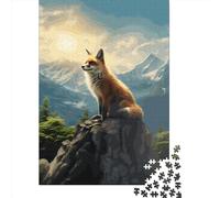 Fox Mountains Puzzle 1000 Pieces Cadeau Unique Jeu Éducatif Challenge Toy À De Qualité Supérieure Peinture Art pour Adultes Et Enfants 1000pcs (38x26cm)