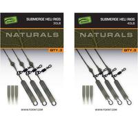 Fox Naturals Submerged Heli Rigs 30lb x 3 Accessoires pour carpes