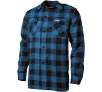 Fox Outdoor Lumberjack Chemise Flanelle Hommes Manche Longue Bleu Noir Carreaux