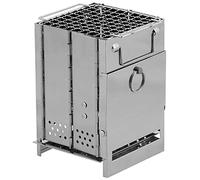 Fox Outdoor Mini four à fusée de camping avec grille - Pliable - Acier inoxydable env. 21 x 14 x 14 cm