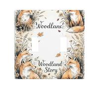Fox Plaque de protection pour interrupteur à bascule double en plastique de taille standard pour salon, chambre à coucher, maison, bureau