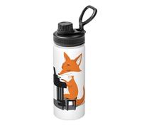 Fox Playing The Piano_107366009 Bouteille d'eau isotherme en acier inoxydable avec couvercle pour adulte Idéal pour le quotidien et les activités de plein air 532 ml
