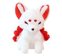Fox Plush Toy, Cute Nine-Tailed Cartoon Animal Doll, Soft Exquisite Stuffed Fox Plush, Ideal For Comfortable Cuddling, Christmas, Valentine’s, Easter, Birthday Presents Kids Adults, 38cm Red Blue