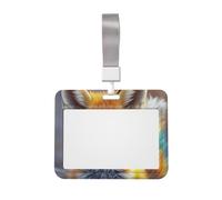 Fox - Porte-badges d'identification avec lanière - Étui horizontal en plastique avec fenêtre transparente - Protection étanche pour carte d'identité, pour infirmières, enseignants, bureau
