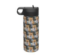 Fox Printing Cantines d'hydratation étanches en acier inoxydable isolées sous vide pour camping et randonnée 532 ml