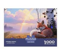 Fox Puzzle 1000 Pièces Cadeau Unique Animaux Jeu Éducatif Challenge Toy À De Qualité Supérieure Peinture Art pour Adultes Enfants 70x50cm/1000pcs