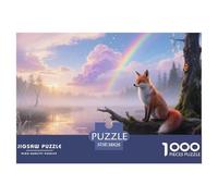 Fox Puzzle 1000 Pièces Jouet Divertissement Créatif Décoration Intérieure Animaux Jeu Éducatif Challenge Toy Adultes Et Enfants À Partir De 14 Ans 38x26cm/1000pcs