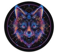 Fox Puzzle Rond De 1000 Pièces pour Adultes Fantasy World Filles Classiques Encastrement Parfait Qualité Premium Activité Relaxation 1000pcs (67.5x67.5cm)
