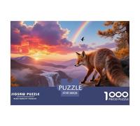 Fox Puzzles 1000 Pieces Cadeau Unique Animaux Jeu Éducatif Défi Jouet À De Qualité Supérieure Peinture Art pour Adultes Enfants 38x26cm/1000pcs