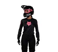 Fox Racing Blackout Maillot Motocross - Respirant - évacuation de l'humidité - Ventilation en Mesh - Ajustement précis - VTT MTB - Black/Black, Taille: XS