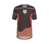 Maillot manches courtes fox flexair elevated marron corail