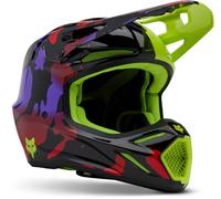 Fox Racing Fox V3 Throttle Yellow S Helmet Casque Unisexe, Jaune Fluorescent, s