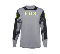 Fox Racing Long Sleeve Cycling Jersey Grey Maillot de Cyclisme à Manches Longues Fox Junior Defend Taunt Steel Gris YM, Mixte