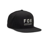 Fox Racing Non Stop Tech Snapback Cap - Casquette Lifestyle - Évacuation de l'humidité - Fermeture réglable - Matériau extensible léger - Style classique Fox - Black, Taille: OS