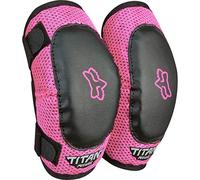 Fox Racing - Peewee Titan coudières S/M - Protection Motocross VTT - Mousse Bio Douce, réglable, pour Enfants de 4 à 7 Ans, Motocross, Noir/Rose, OS