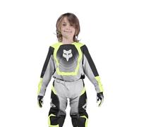 FOX 180 Collect Maillot de motocross pour jeunes, noir-gris-jaune, taille S