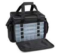 Fox Rage Grand Stacker Sac de pêche 37 x 24 x 33 cm Sac de pêche avec boîtes à appâts, Noir