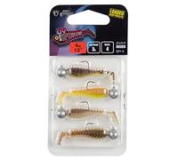 Fox Rage Micro Spikey Fry Mixed UV Colour Pack 4 cm 3 g - 4 poissons en caoutchouc pour la pêche à la perche, leurre de perche