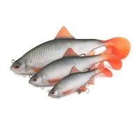 Fox Rage Poisson en caoutchouc ultra réaliste Roach Replicant - Poids/longueur/taille de l'hameçon : 18 g / 10 cm / taille 8
