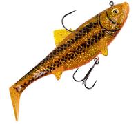Fox Rage Replicant Wobble - Poisson leurre en caoutchouc Swimbait, Couleur : Goldie UV, Longueur/poids : 14 cm - 55 g
