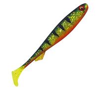 Fox Rage Slick Shad - Poisson en caoutchouc pour la pêche au lancer des brochets, sandres et perches, leurre en caoutchouc pour la pêche au jig et à la dandine, Perche UV., 13 cm