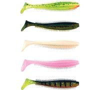 Fox Rage Spikey Shad Poissons en caoutchouc UV Mixed Color Pack 5pcs 9cm