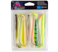 Fox Rage Zander Pro Shad Mixed UV Colour Pack de 5 leurres en caoutchouc pour pêche au jiggen et au lancer sur les poissons prédateurs, longueur : 10 cm