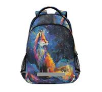 Fox Rainbow Sky Sacs à dos pour enfants, cartable, sac à dos d'étudiant, sac à livres pour garçons et filles, sac décontracté, Renard Ciel arc-en-ciel, Taille unique