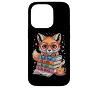 Fox Read Books Be Kind Stay Weird Cute Animal Book Lover Coque pour iPhone 14 Pro