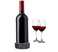Fox Run 48757 Black Marble Wine Bottle and Glass Stand, 5 x 5 x 2 inches